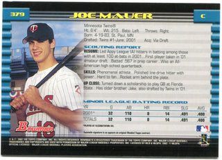 Joe Mauer 2002 Bowman Rookie Card
