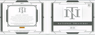 Jalen Green Autographed 2021 Panini National Treasures Prospect Rookie Booklet Card