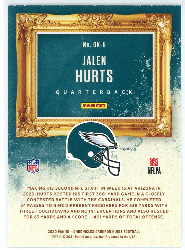 Jalen Hurts 2020 Panini Chronicles Gridiron Kings Rookie Card #GK-5