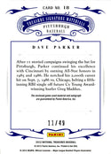 Dave Parker 2012 National Treasures Panini Autographed Card #11/49