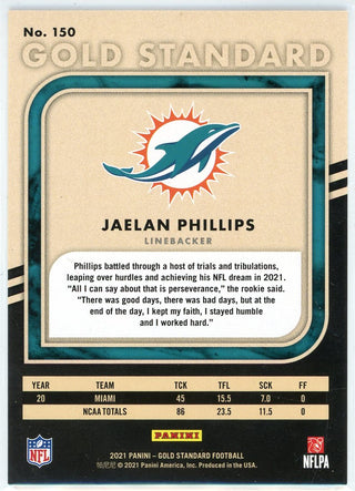 Jaelan Phillips 2021 Panini Gold Standard Rookie Card #150