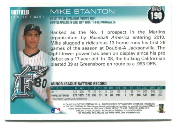 Mike Stanton 2010 Topps Chrome Rookie Card