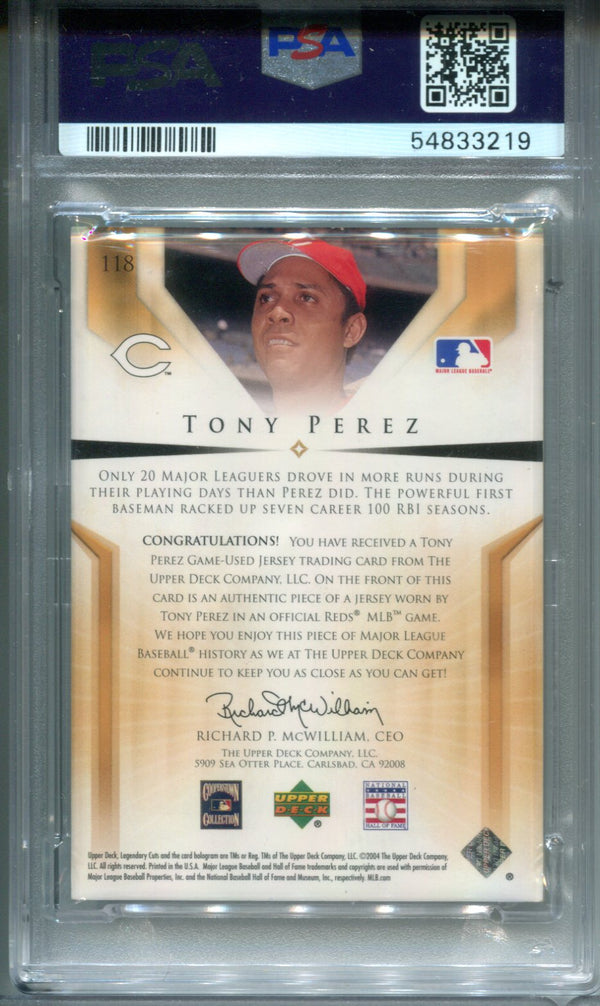 Tony Perez 2004 SP Legendary Cuts #118 PSA NM-MT 8 Card 1/1