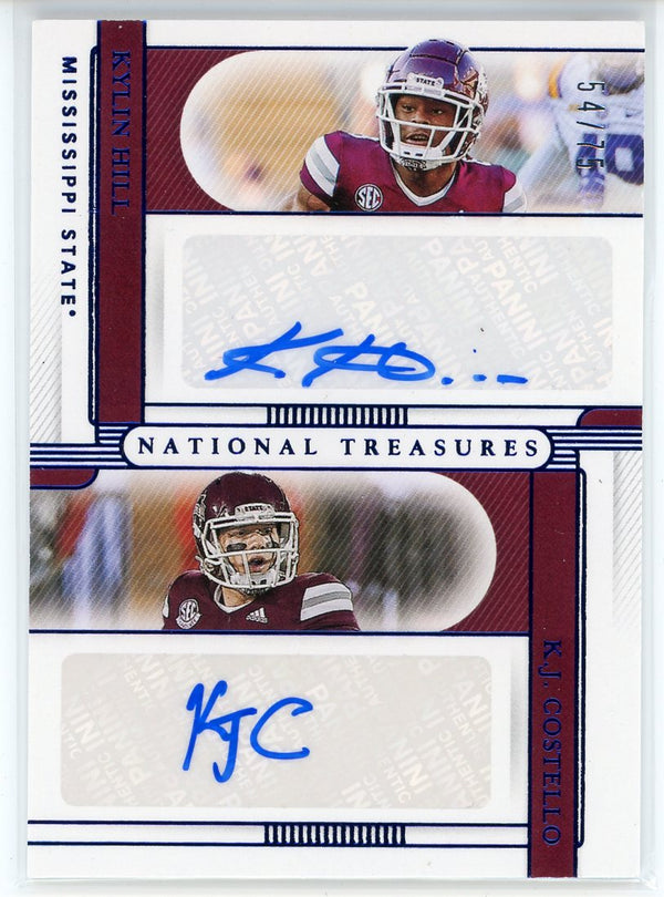 Kylin Hill & JK Costello Autographed 2021 Panini National Treasures Collegiate Rookie Card