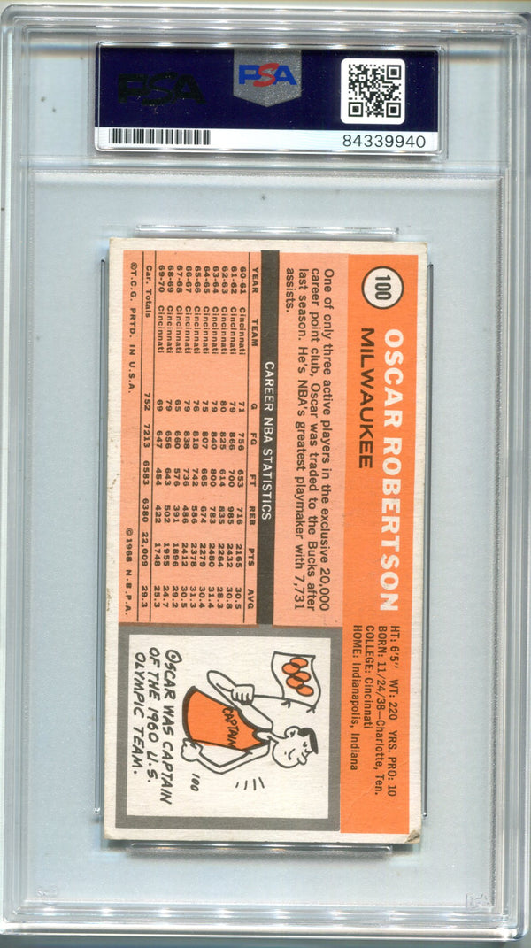 Oscar Robertson Autographed 1970-71 Topps #100 PSA Auto Mint 9 Card