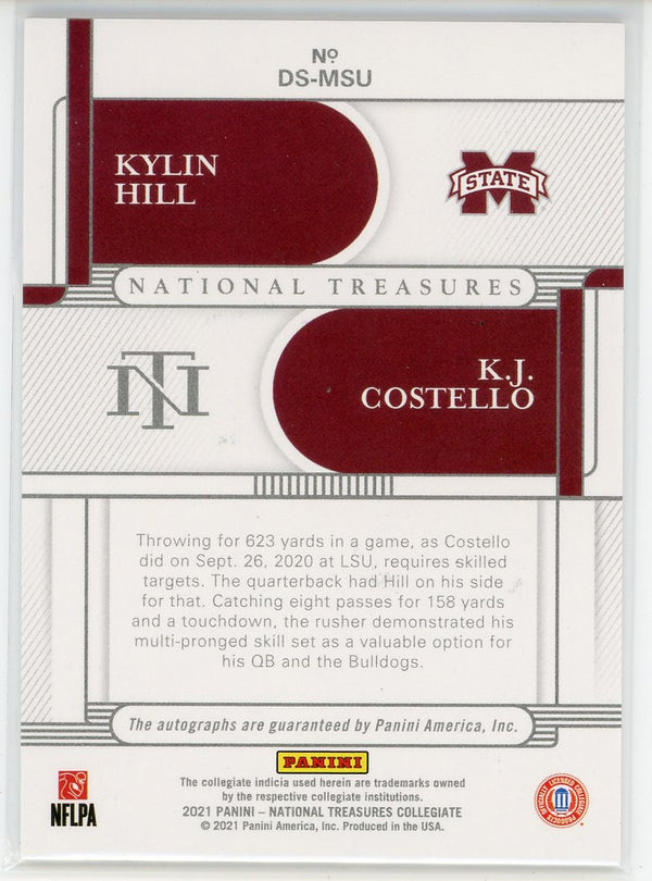 Kylin Hill & JK Costello Autographed 2021 Panini National Treasures Collegiate Rookie Card