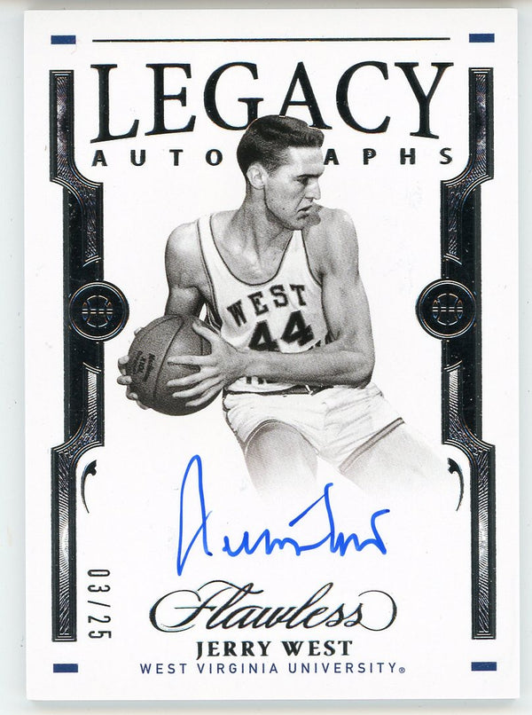 Jerry West Autographed 2021 Panini Flawless Legacy Card