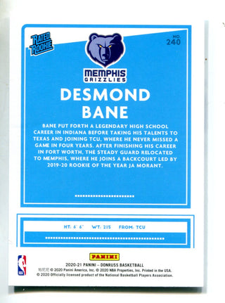 Desmond Bane 2020-21 Donruss Rated Rookie #240 RC