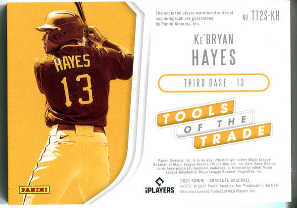 Ke'Bryan Hayes 2021 Panini Absolute Tools Of The Trade Dual Patch/Autographed Rookie Card #22/49
