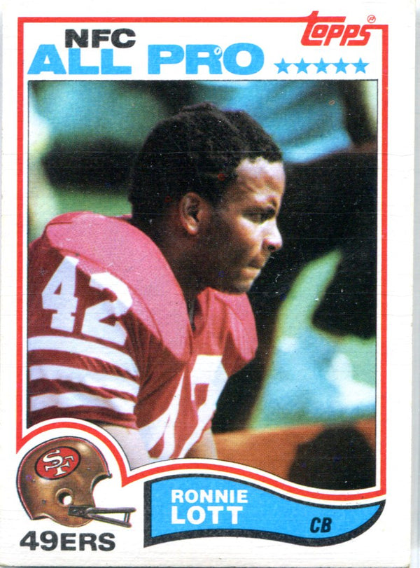Ronnie Lott 1982 Topps Unsigned Card