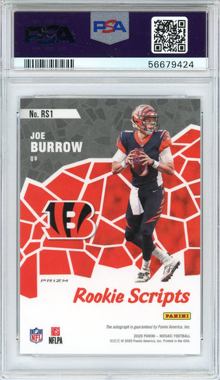 Joe Burrow Autographed 2020 Panini Mosaic Rookie Scripts Card #RS1 (PSA Gem Mint 10/10)