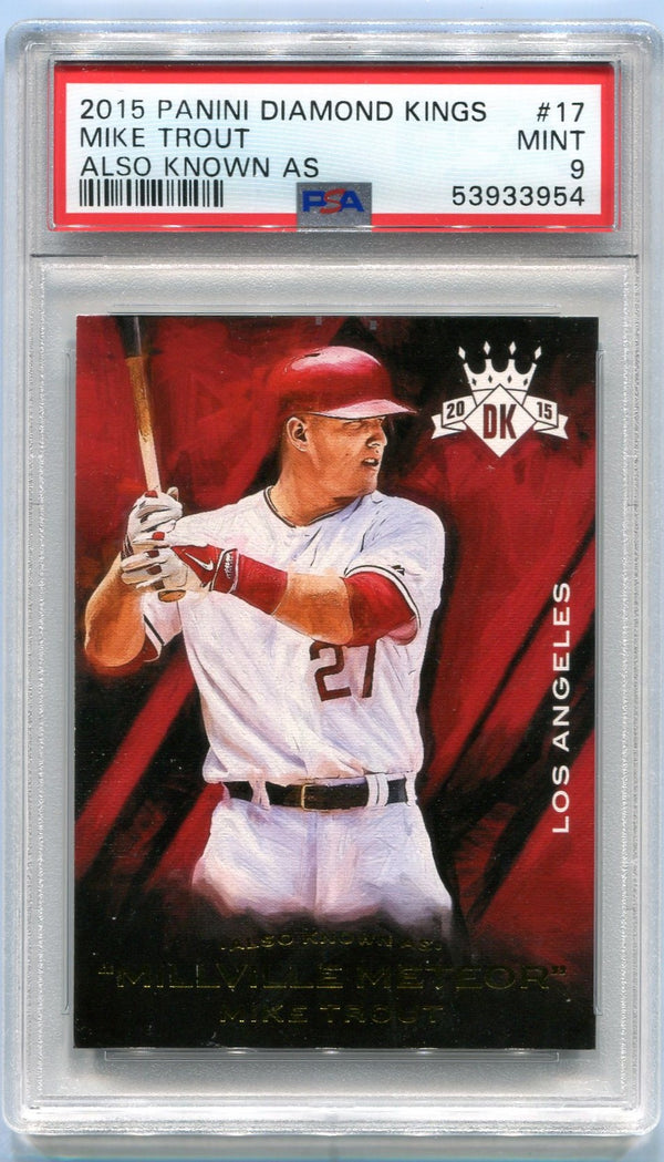 Mike Trout 2015 Panini Diamond Kings "Also Known As" (PSA 9)