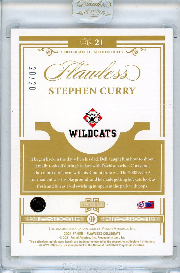 Stephen Curry 2021 Panini Flawless Encased Diamond Card