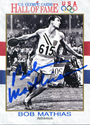 Bob Mathias Autographed 1991 Impel Olympic Hall of Fame Card