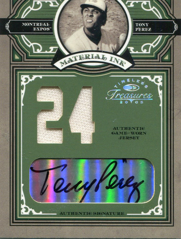 Tony Perez Autographed Donruss Jersey Card #20/24
