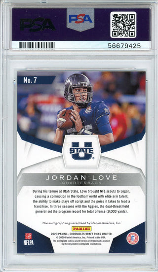 Jordan Love Autographed 2020 Panini Chronicles Draft Picks Phenoms Rookie Card (PSA 8/10)