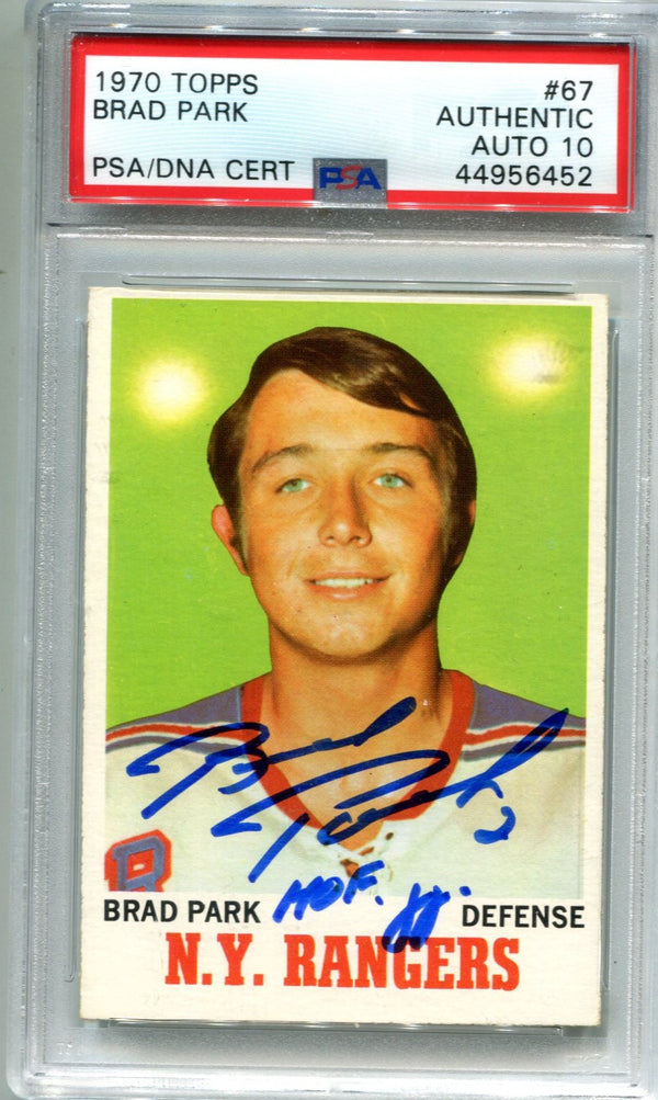 Brad Park "HOF 88" Autographed 1970 Topps Rookie Card (PSA)