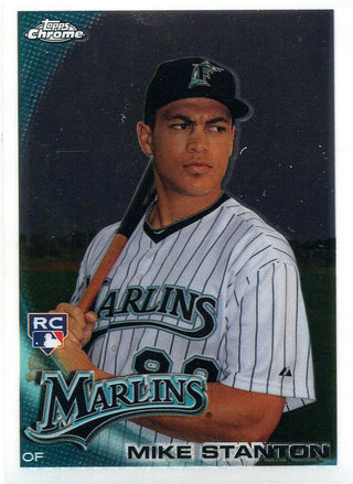 Mike Stanton Unsigned 2010 Topps Chrome Rookie Card