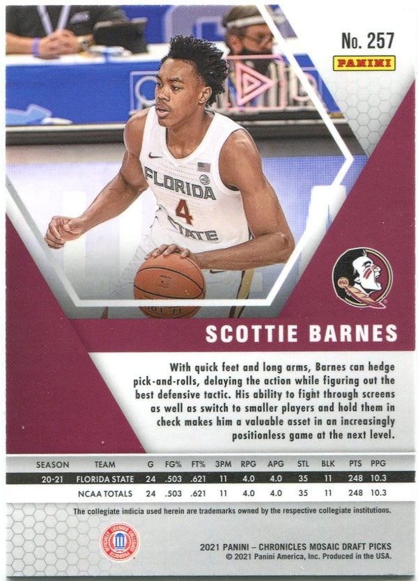 Scottie Barnes Panini Chronicles Mosaic Rookie