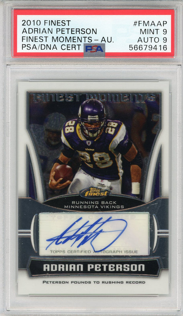 Adrian Peterson Autographed 2010 Topps Finest Moments Card #FMAAP (PSA Mint 9/9)