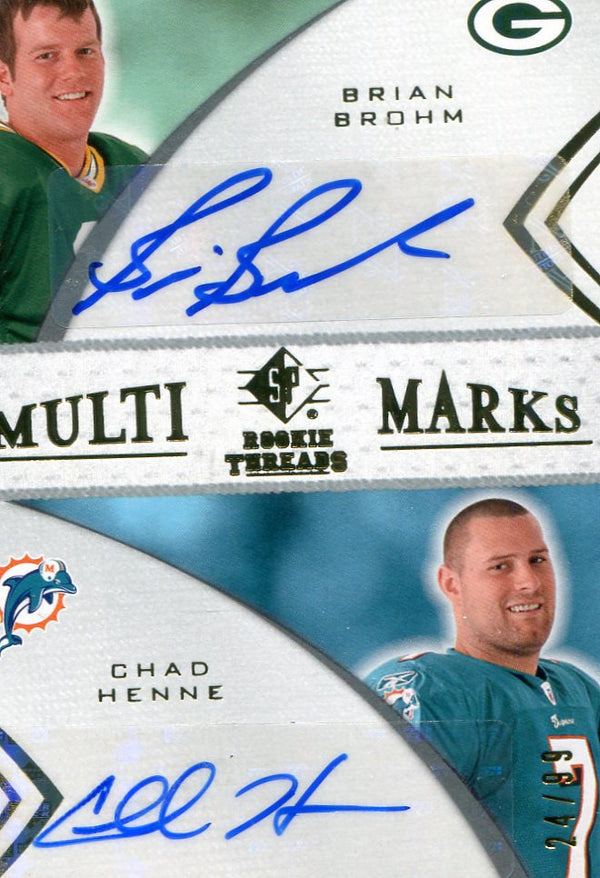 Brian Brohm/ Chad Henne Autographed Upper Deck Card #24/99