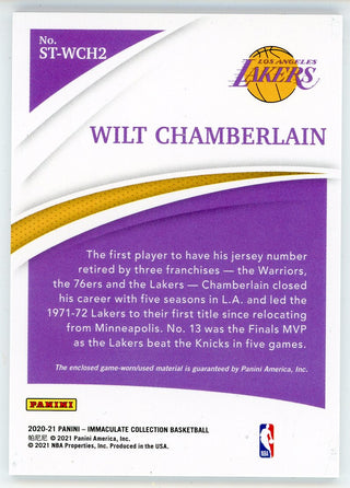 Wilt Chamberlain 2021 Panini Immaculate Collection Patch Card