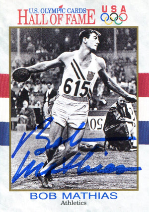 Bob Mathias Autographed 91' Impel Olympic HOF Card