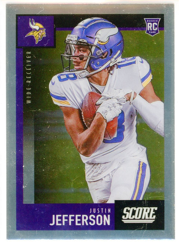 Justin Jefferson 2020 Panini Chronicles Score Chrome Rookie Card #449