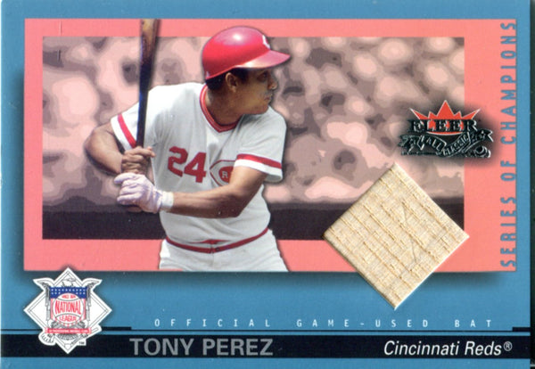 Tony Perez 2002 Fleer Game Used Bat Card