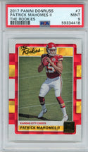 Patrick Mahomes II 2017 Panini Donruss The Rookies Card #7 (PSA Mint 9)
