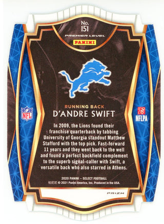 D'Andre Swift 2020 Panini Select Light Blue Prizm Die Cut Rookie Card #151