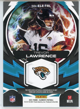 Trevor Lawrence 2021 Panini Elements Electric Rookie Jersey Card #ELE-TRL