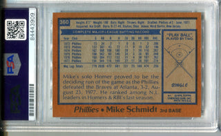 Mike Schmidt Autographed 1978 Topps PSA AUTO Authentic Card