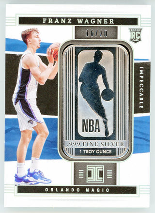 Franz Wagner 2021-22 Panini Impeccable 1 Troy Ounce Silver Card #59