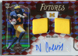 Nico Collins 2021 Panini Legacy Futures Dual Patch/Autographed Rookie Card #32/100