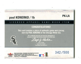Paul Konekro 2003 Fleer Licensed Apparel Jersey Card /500