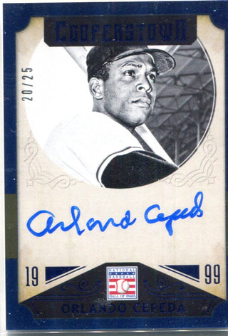 Orlando Cepeda 2015 Panini Cooperstown Blue Border Autographed Card #20/25