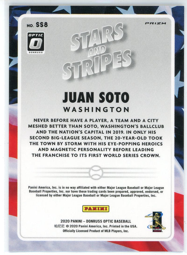 Juan Soto 2020 Panini Donruss Optic Stars And Strips Prizm Card #SS8