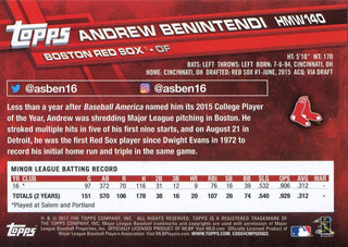 Andrew Benintendi 2017 Topps Rookie Card Back