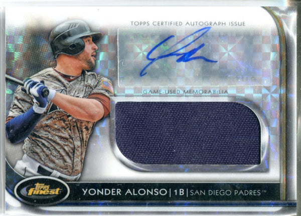 Yonder Alonso Autographed Topps Finest Jersey Card #124/299