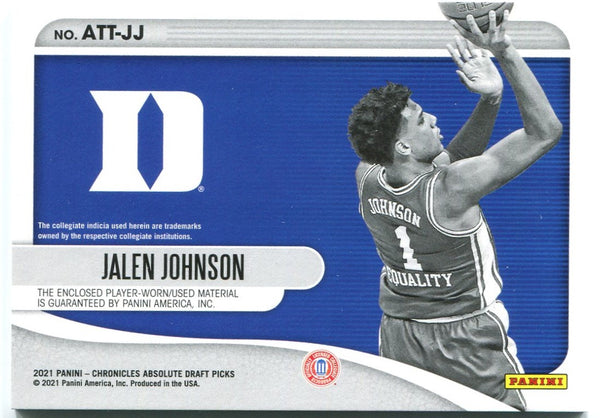 Jalen Johnson Panini Absolute Tools of the Trade Jersey Card 057/199