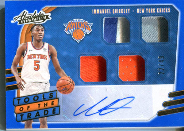 Immanuel Quickley 2021 Panini Absolute Tools Of The Trade Autographed Card #22/49