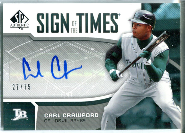 Carl Crawford Autographed SP Authentic Card #27/75