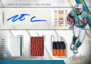 Leonte Carroo Autographed 2016 Panini Absolute Rookie Card