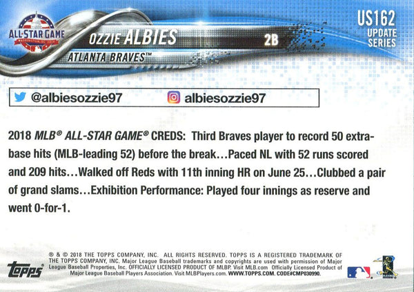 Ozzie Albies 2018 Topps Update Series Rookie Card Back
