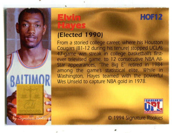 Elvin Hayes 1994 Signature Series #HOF12 Autographed Gold Standard Card /2,500