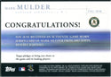 Mark Mulder 2002 Topps Game Worn Jersey Card