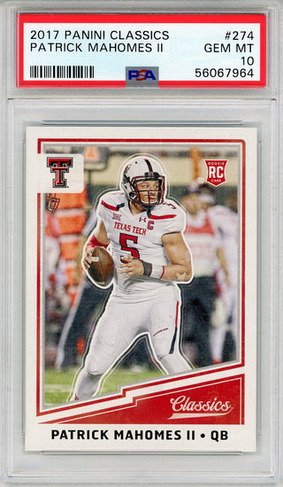 Patrick Mahomes 2017 Panini Classics Rookie Card #274 (PSA)