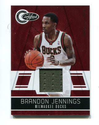 Brandon Jennings 2011 Panini Totally Certified Totally Red Jersey Card #3 12/249