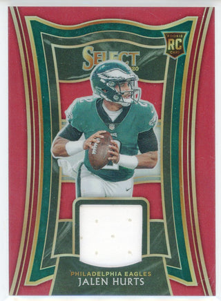 Jalen Hurts 2020 Panini Select Red Prizm Rookie Patch Card #RS-JHU